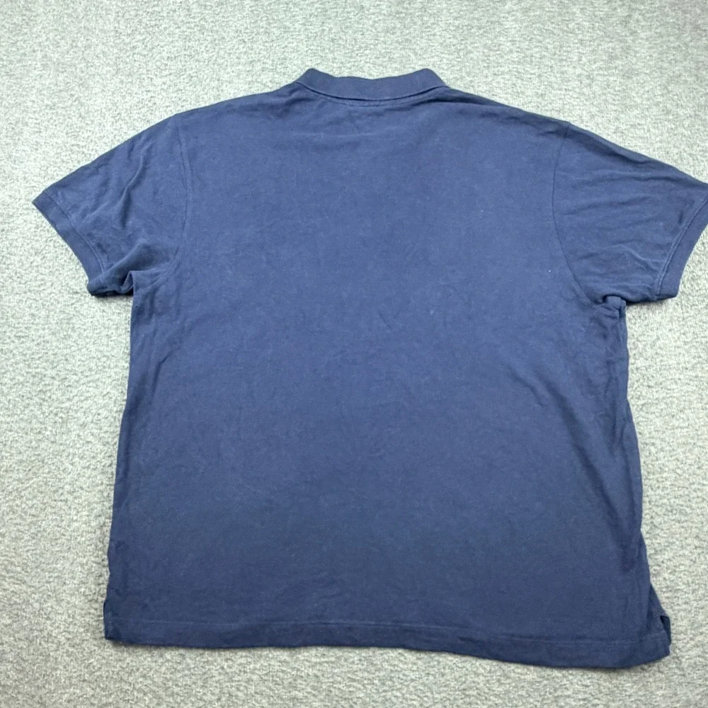 Banana Republic Men's XL Organic Cotton Pique Polo Shirt Navy Blue‎ Short Sleeve